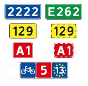 Kelio arba dviračių trasos numeris