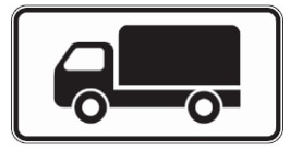 815 Krovininiai automobiliai (Kelio ženklas su lentele „Krovininiai automobiliai“ galioja krovininiams automobiliams ir jų junginiams, kurių didžiausioji leidžiamoji masė didesnė kaip 3,5 tonos)