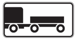 816 Transporto priemonės su priekaba (Kelio ženklas su lentele „Transporto priemonės su priekaba“ galioja automobiliams, traktoriams ir savaeigėms mašinoms su priekaba)