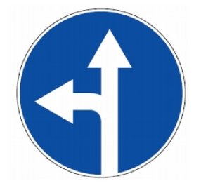 Važiuoti tiesiai arba į kairę