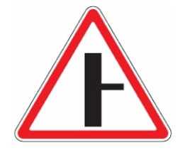 109 Šalutinis kelias iš dešinės (prie pagrindinio kelio iš dešinės pusės prisijungia šalutinis kelias)