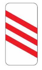 143 artėjama prie pervažos (Įspėja apie artėjimą prie geležinkelio pervažos ne gyvenvietėse. Ženklas statomas toliausiai nuo geležinkelio pervažos, kairėje kelio pusėje)