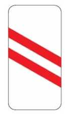 144 artėjama prie pervažos (Įspėja apie artėjimą prie geležinkelio pervažos ne gyvenvietėse. Ženklas statomas kairėje kelio pusėje)