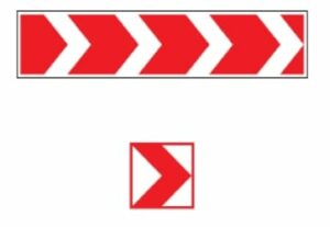 146 posūkio kryptis į dešinę (važiavimo kryptis ribotai matomo, mažo spindulio kelio vingyje, kelio susiaurėjimo arba kelio remonto, statybos darbų vietoje)