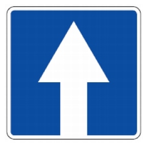 503 Įvažiavimas į vienpusio eismo kelią (Nurodoma, kad įvažiuojama į vienos krypties eismo kelią arba važiuojamąją dalį)