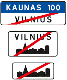551 Gyvenvietės pabaiga (Vieta, nuo kurios negalioja eismo tvarką gyvenvietėse nustatantys Taisyklių reikalavimai)
