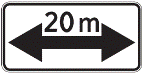 811 Galiojimo zona į abi puses (Nurodo kelio ženklų, draudžiančių sustoti ar stovėti, ir kelio ženklų Nr. 528–532, 549 galiojimo zonos kryptį (į abi puses) ir ilgį)