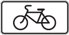 821 Dviračiai (Nurodo transporto priemonės rūšį, kuriai galioja kelio ženklas. Kelio ženklas su lentele „Dviračiai“ galioja dviračiams ir elektrinėms mikrojudumo priemonėms)