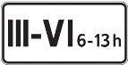 829 Galiojimo laikas savaitės dienomis (Nurodo dienas ir laiką, kada galioja kelio ženklas)